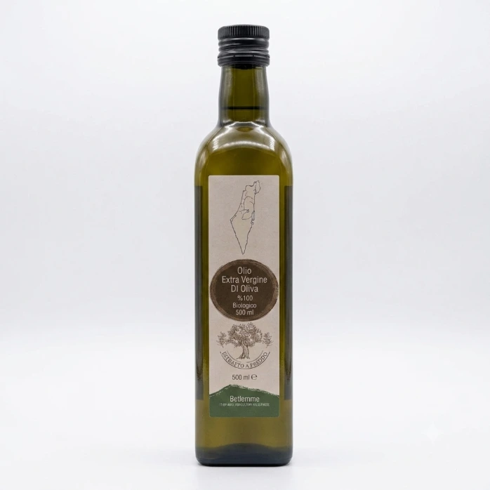 Extra virgin olive oil from Palestine, high-quality cold-pressed olive oil, 100% hand-picked olives, hand-harvested (500 ml)
